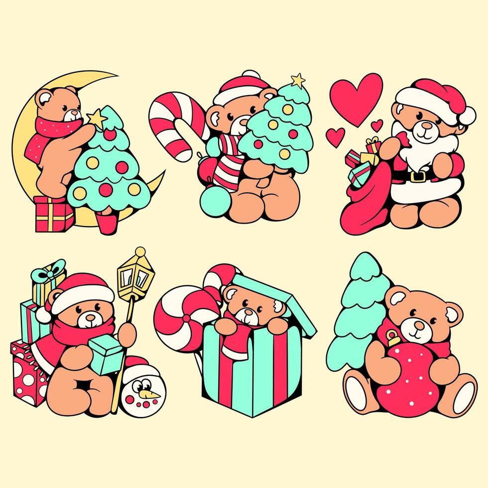 Christmas Bear Character vector