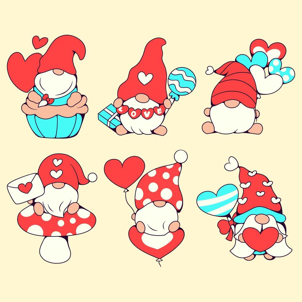 Valentine Gnome Character vector