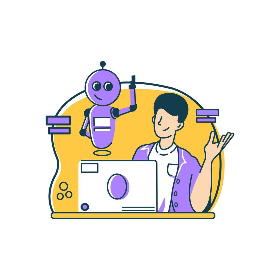 Virtual Assistant - Flat Design vector
