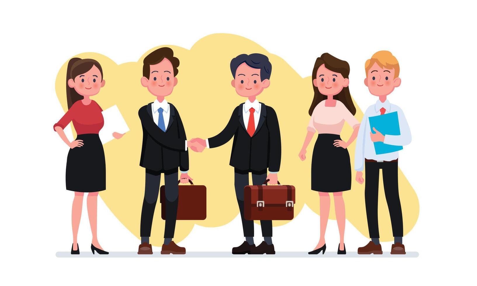 Group of business men and women, working people. Business team and teamwork concept. Flat design people characters vector
