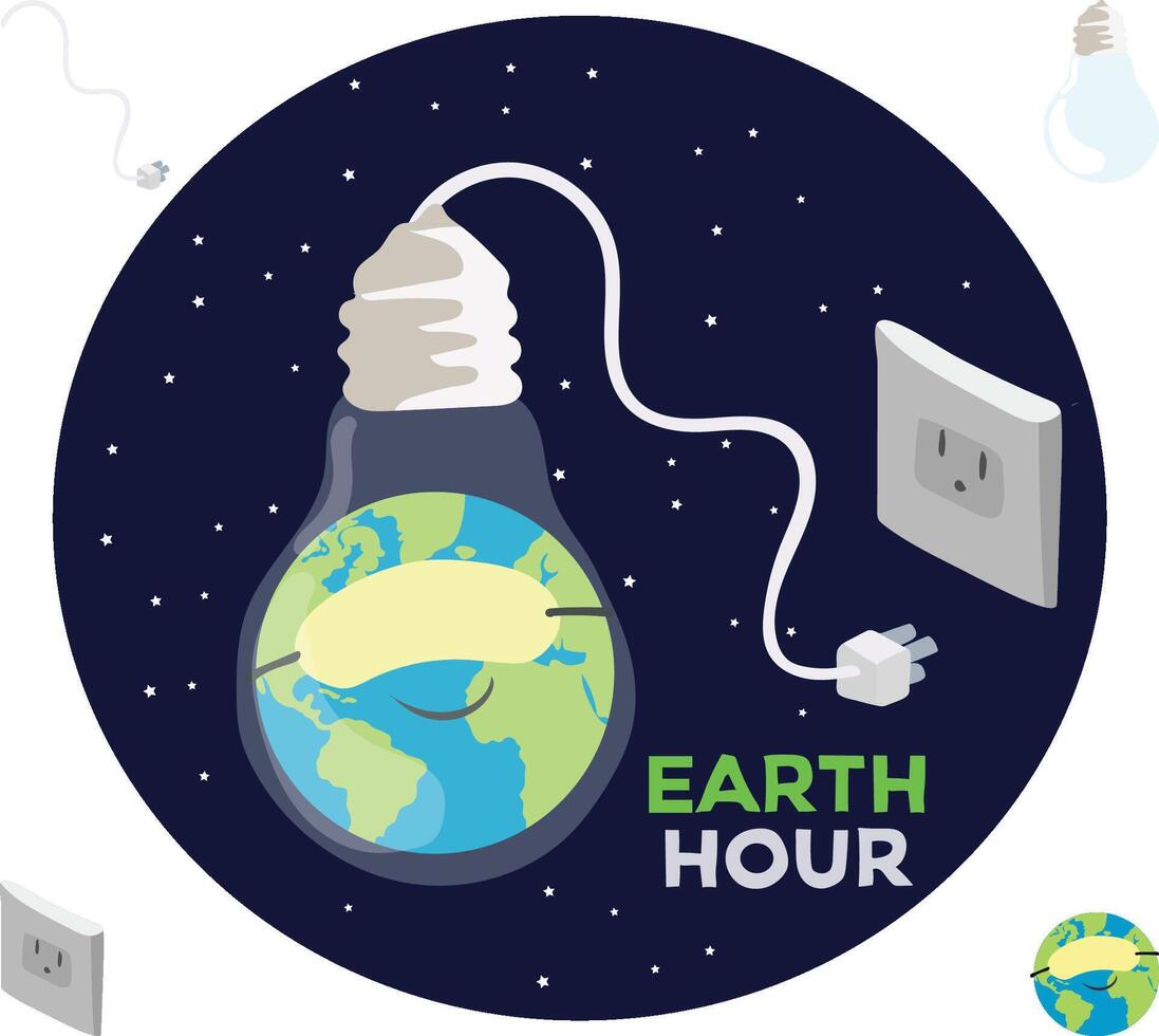 earth hour vector illustration