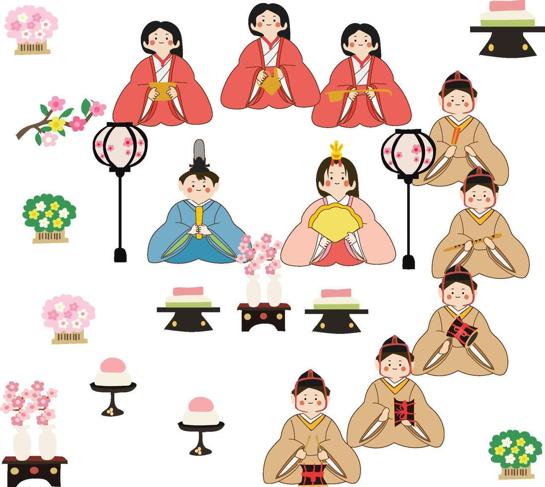 Japanese Doll Festival of Hina Matsuri vector illustration