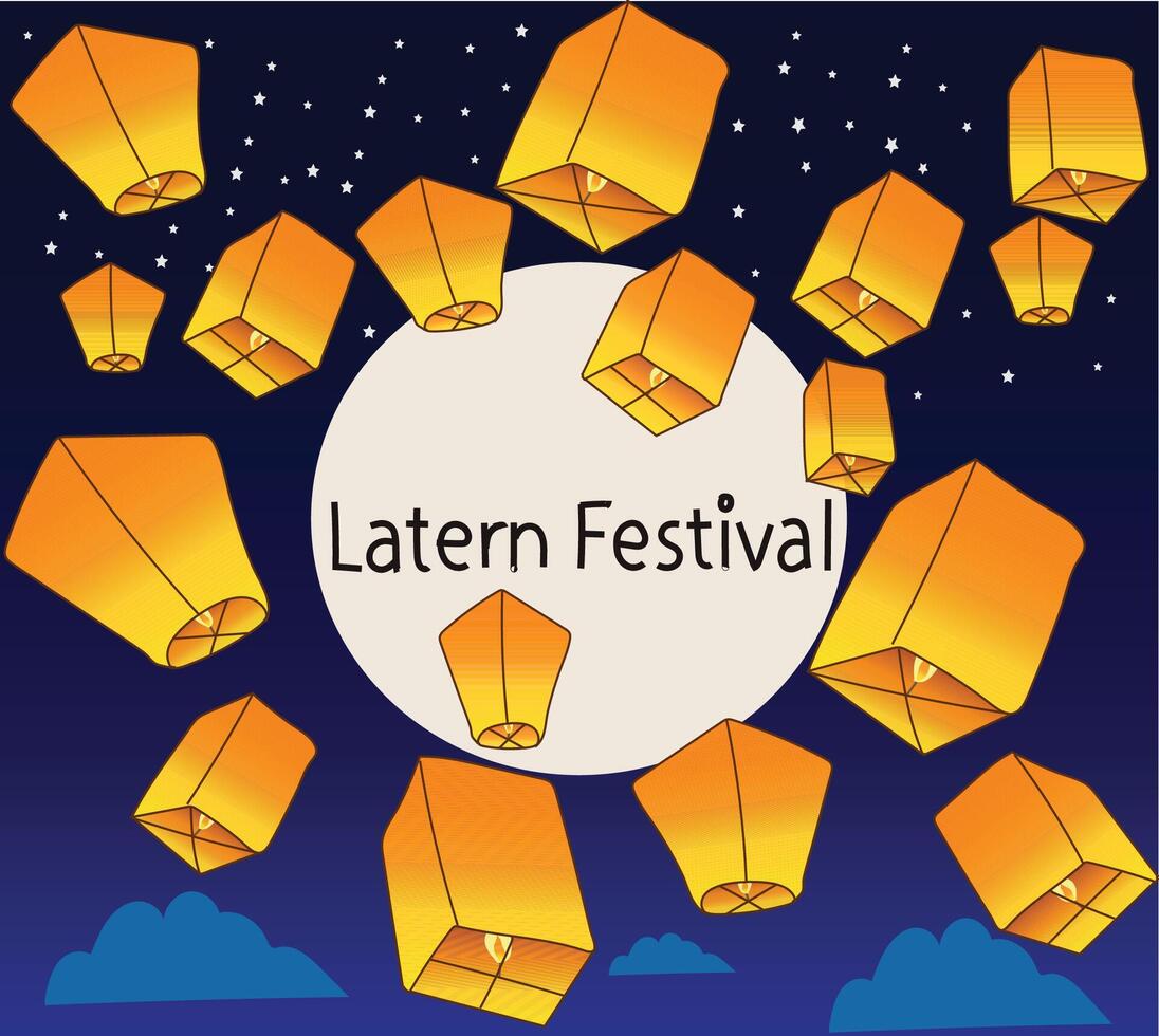 latern festival vector illustration