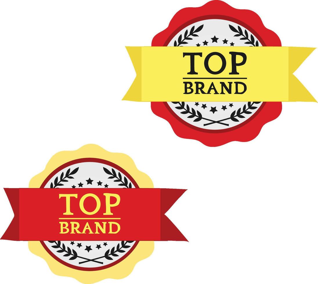 label with ribbon Gold Red Black Top Brand Satisfaction Guarantee Badge With Red Ribbon vector