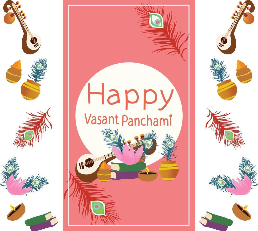 contento vasant panchami vector ilustración