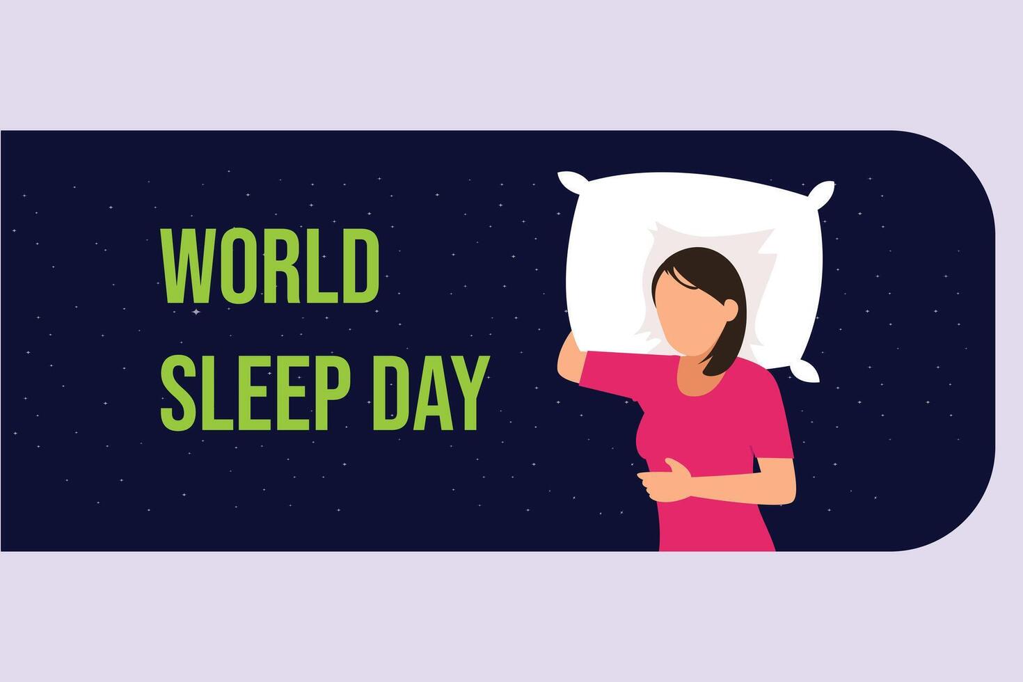 World sleep day concept. Colored flat vector illustration isolated.