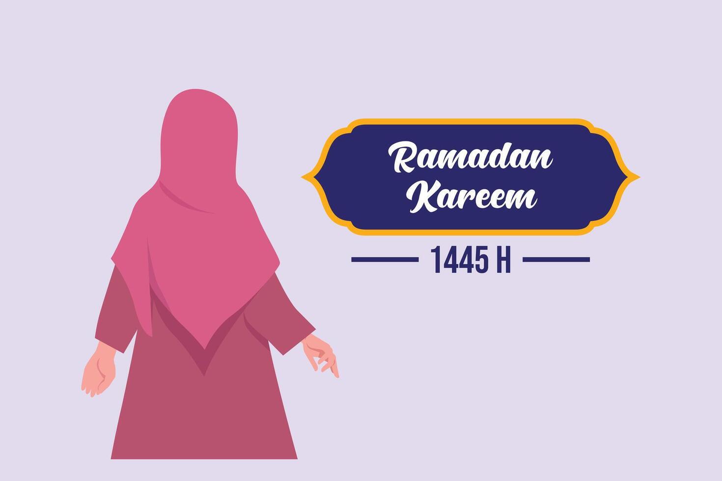 Welcoming Ramadan concept. Colored flat vector illustration isolated.