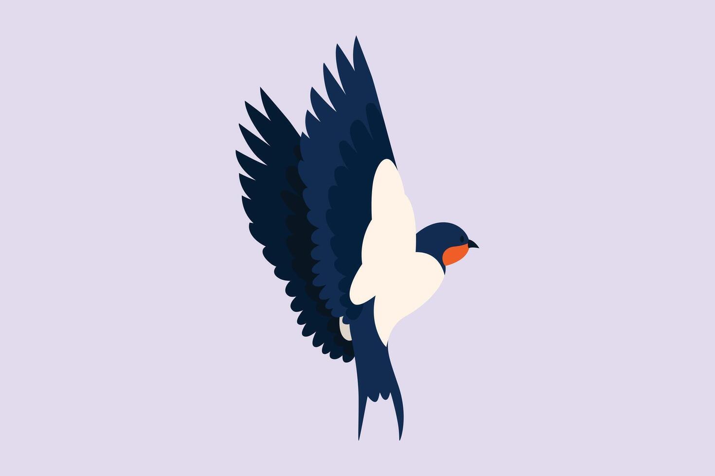 Flying bird concept. Colored flat vector illustration isolated.