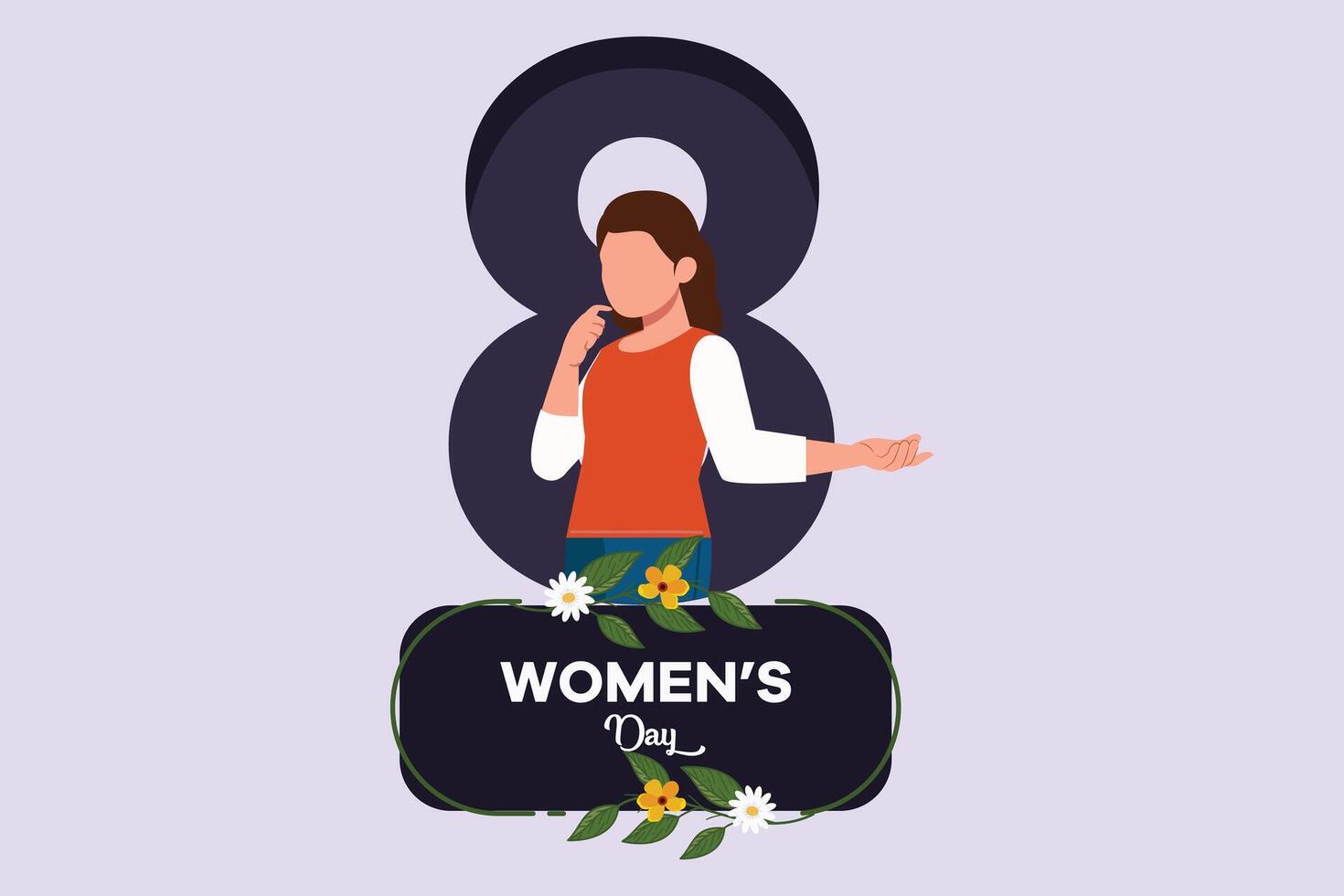 International Women's Day concept. Colored flat vector illustration isolated.