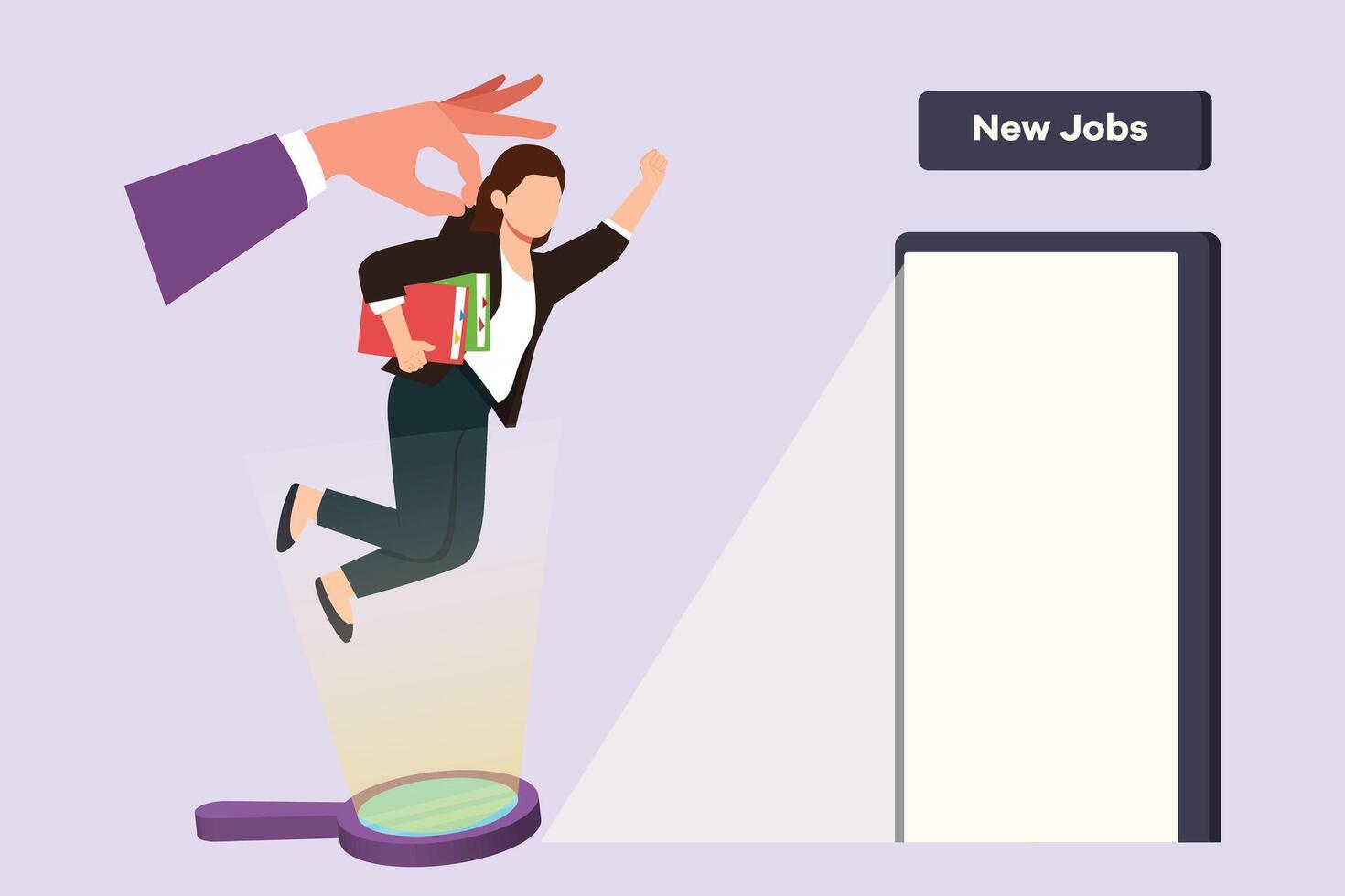 Change job or career. Improvement or progression concept. Colored flat vector illustration isolated.