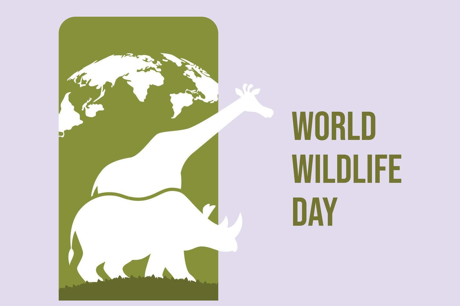 World wildlife day concept. Colored flat vector illustration isolated.