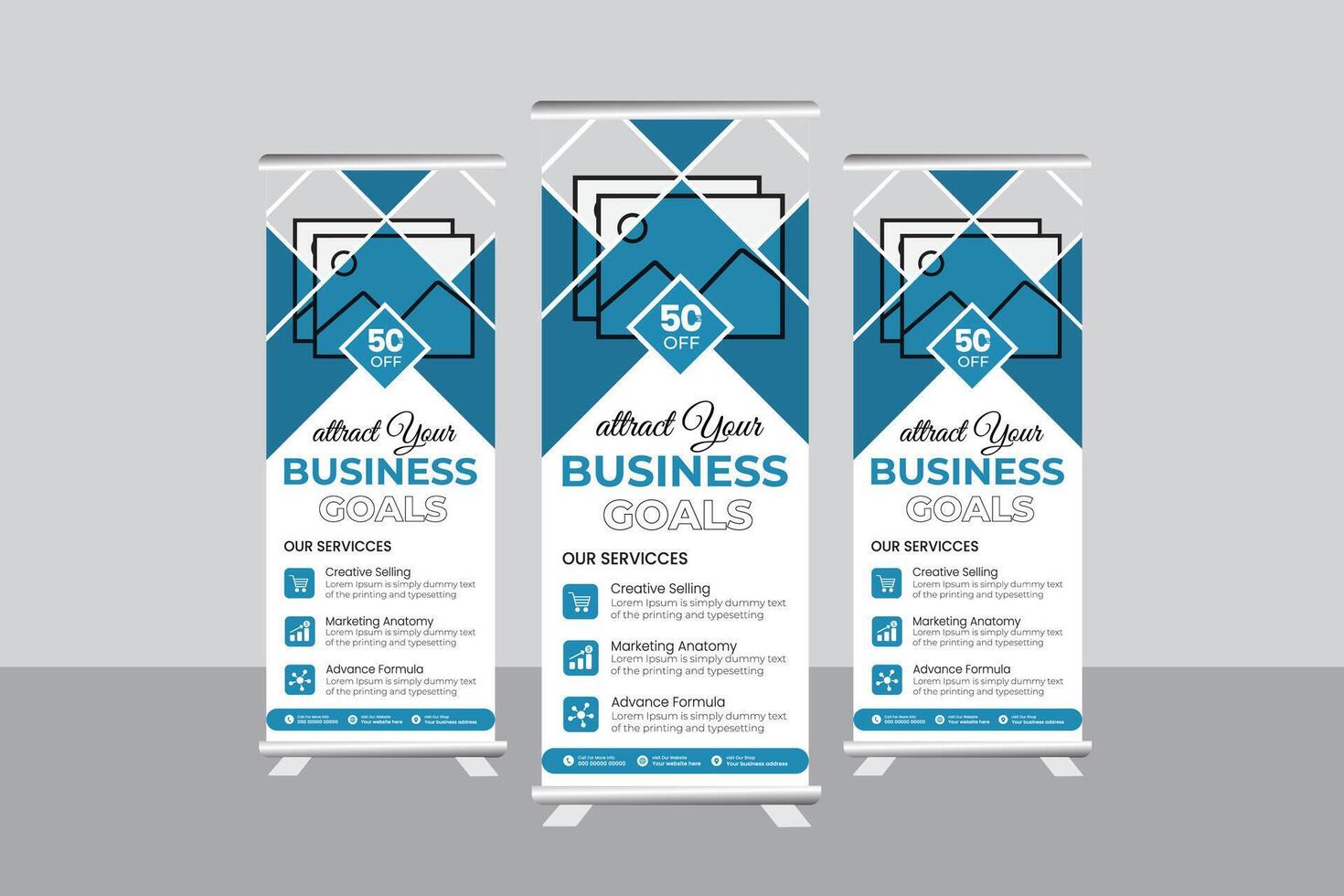 Business roll banner design vector file . Roll up business template layout brochure leaflet-vector