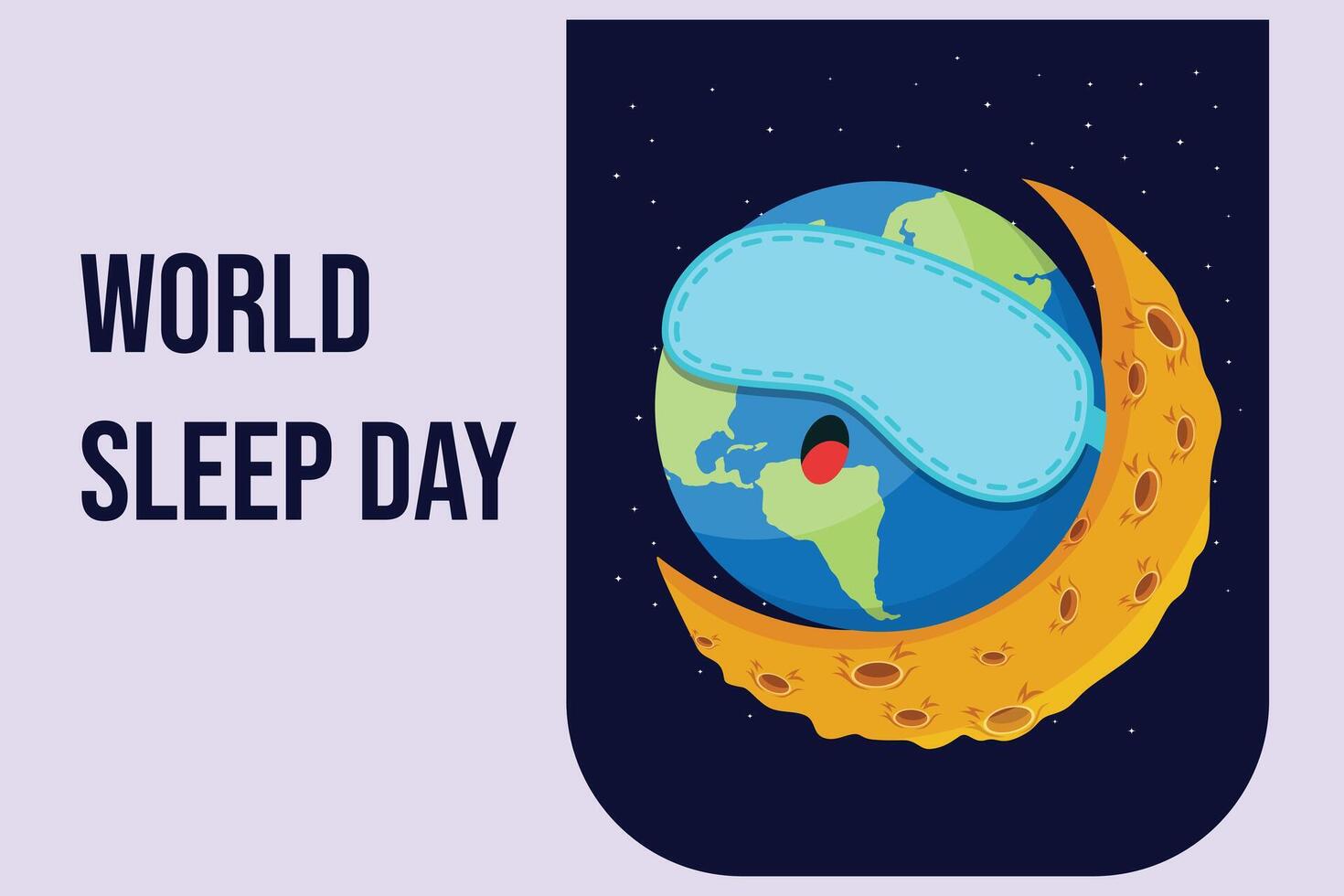 World sleep day concept. Colored flat vector illustration isolated.