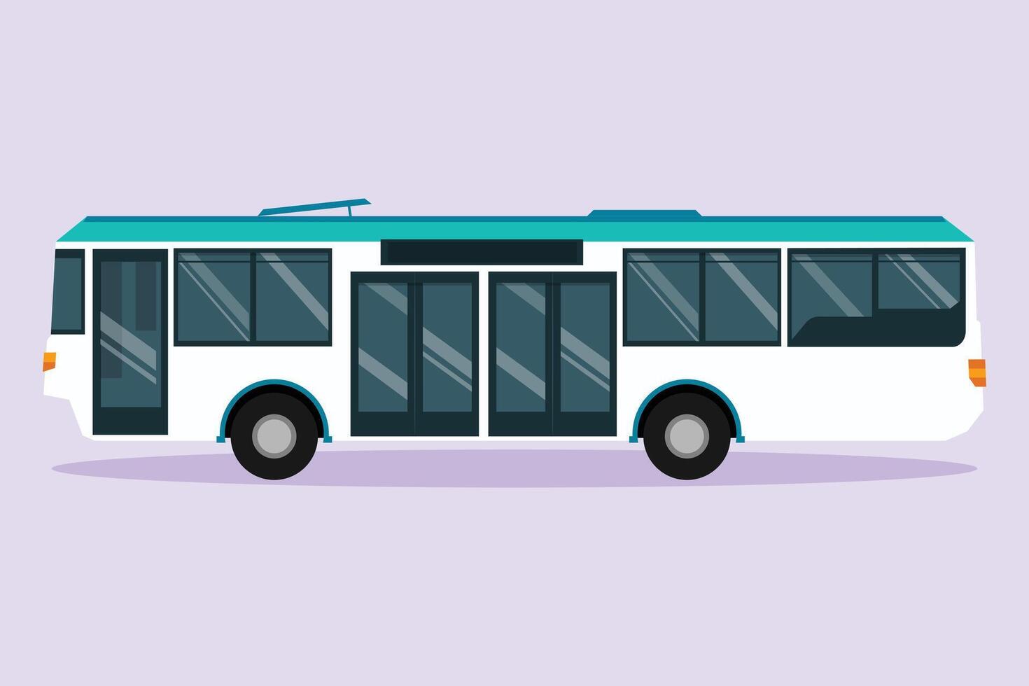 moderno autobús. tierra transporte concepto de colores plano vector ilustración aislado.