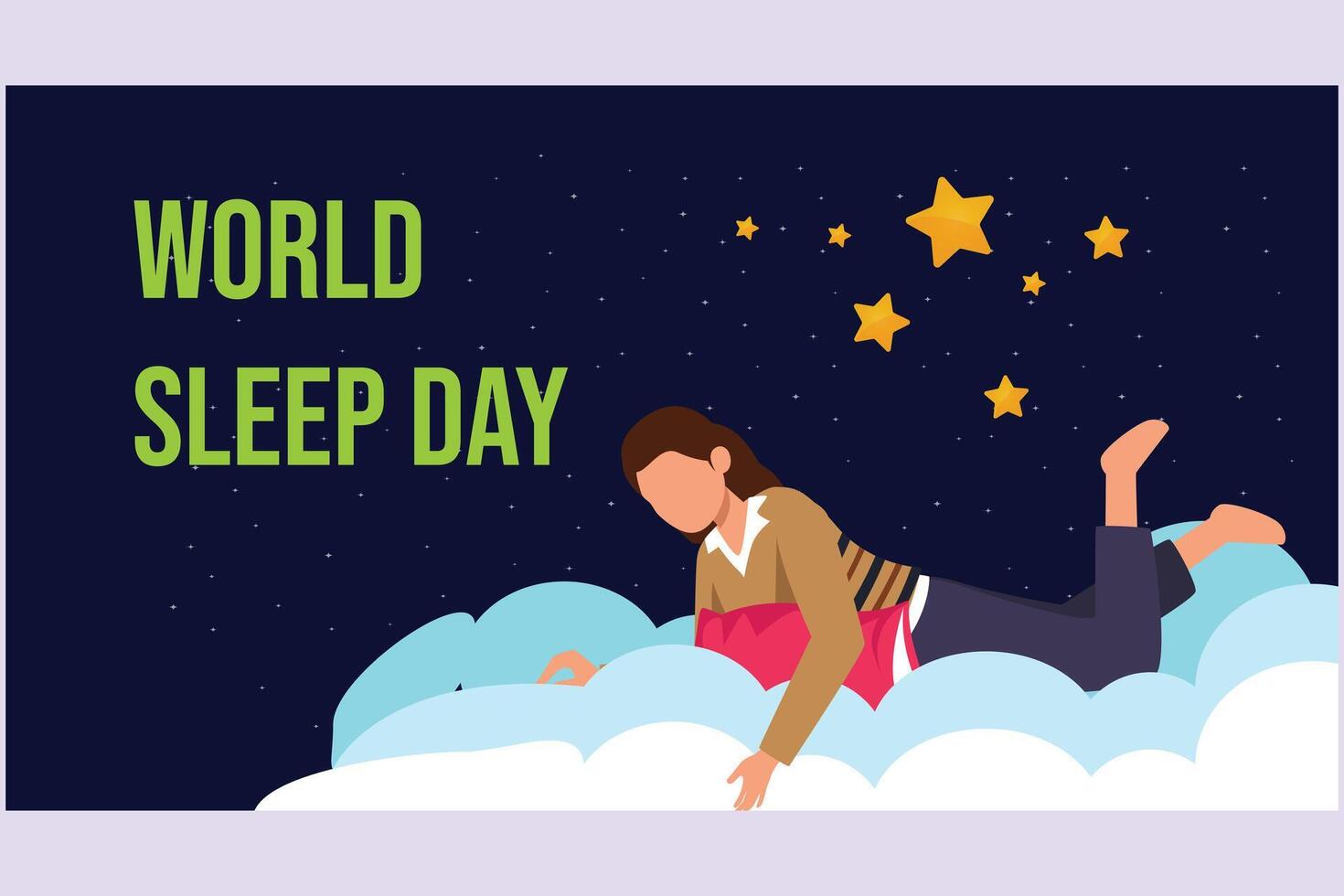 World sleep day concept. Colored flat vector illustration isolated.