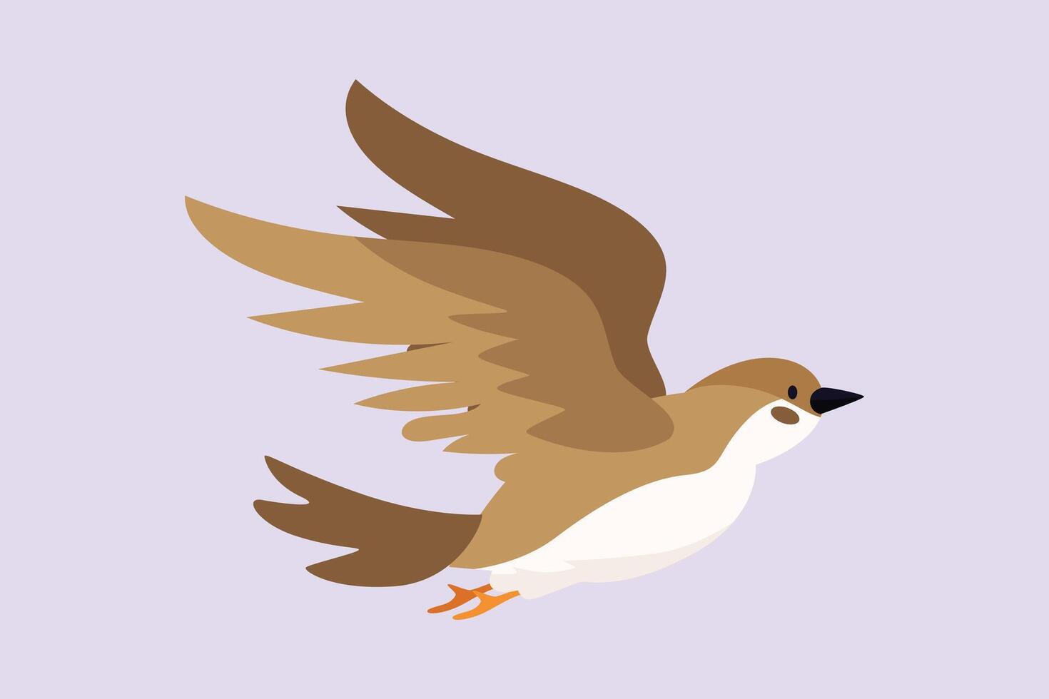 Flying bird concept. Colored flat vector illustration isolated.