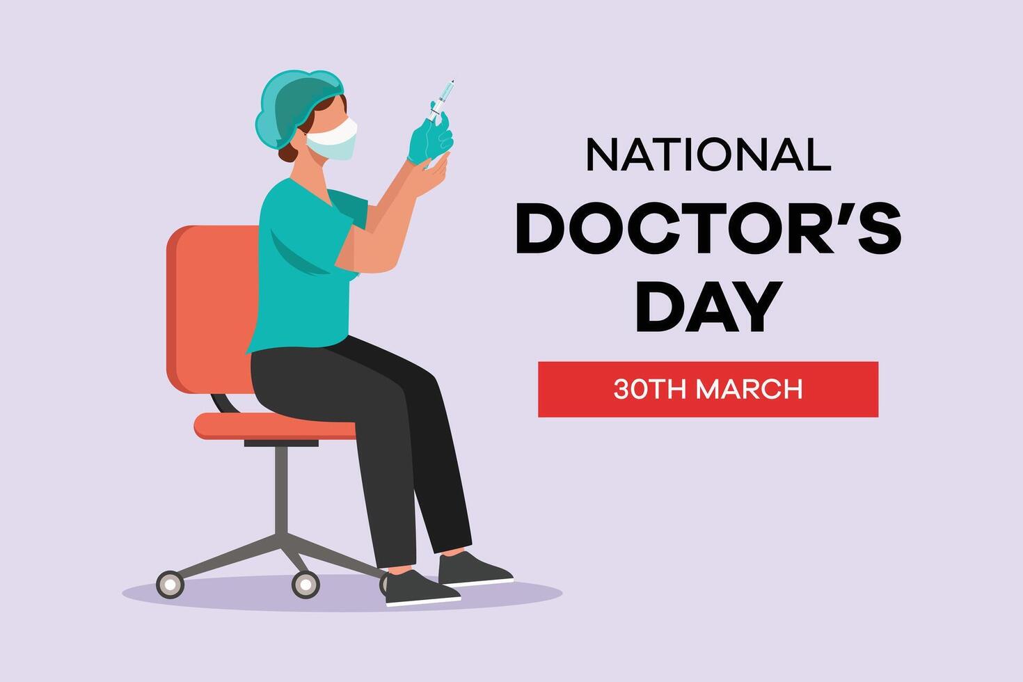 National Doctors Day concept. Colored flat vector illustration isolated.