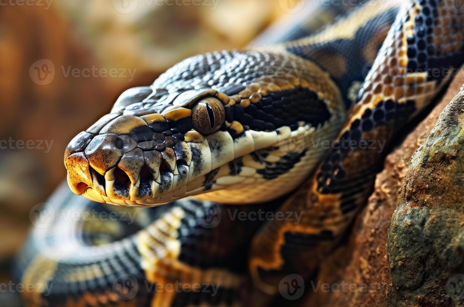 ai generado peligroso venenoso serpiente cerca arriba. veneno reptil. foto