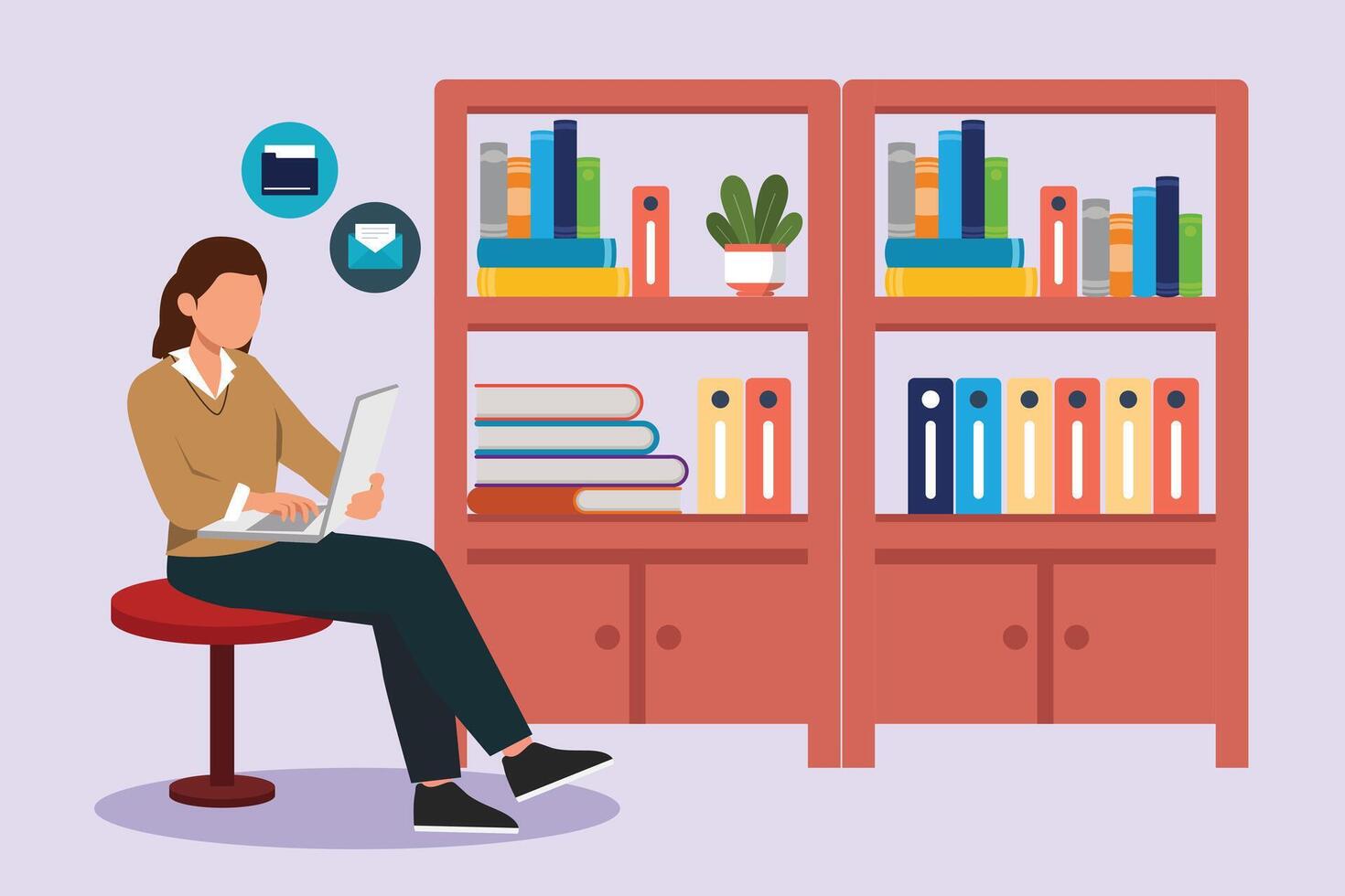 Student life concept. Colored flat vector illustration isolated.