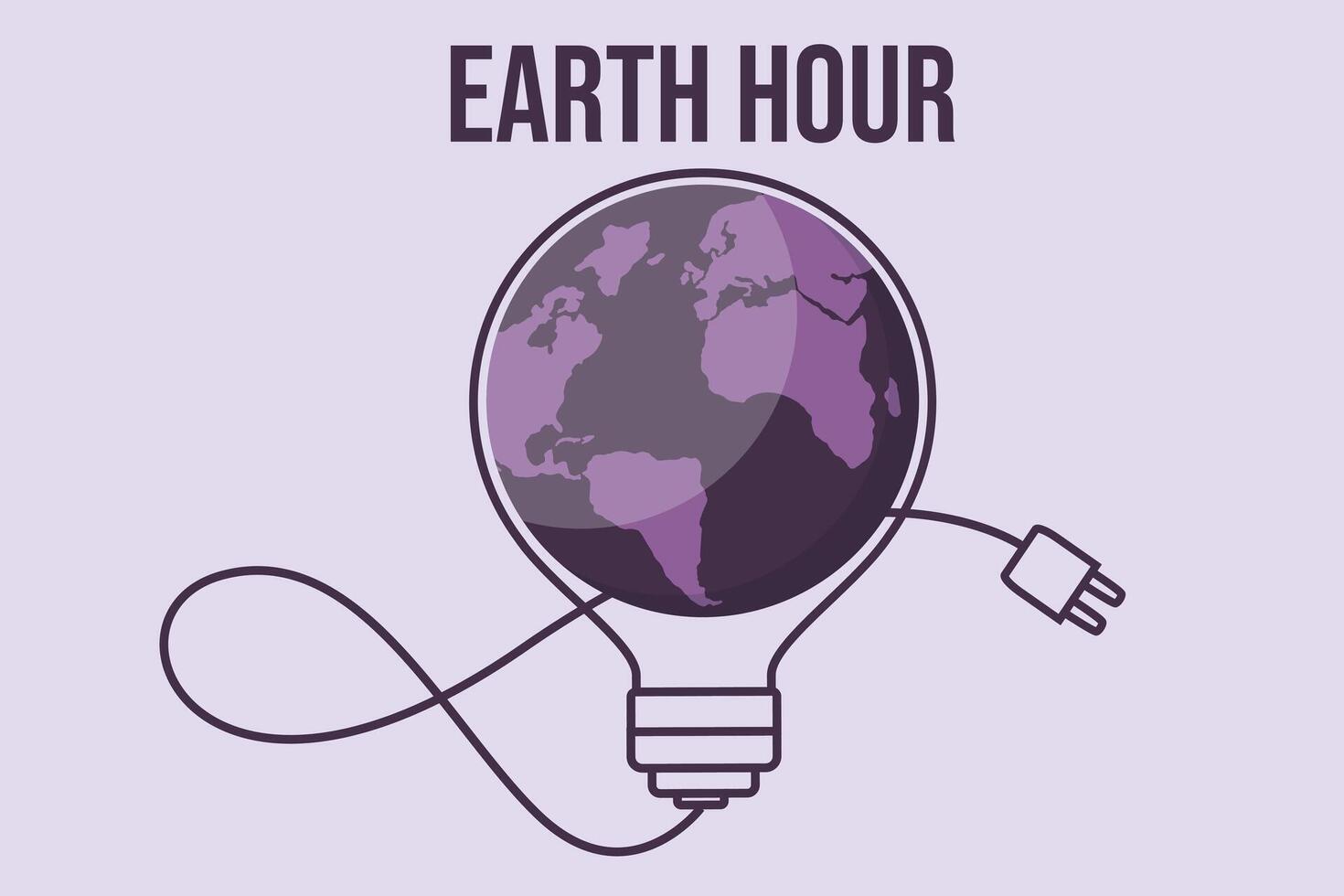 Earth Hour concept. Colored flat vector illustration isolated.
