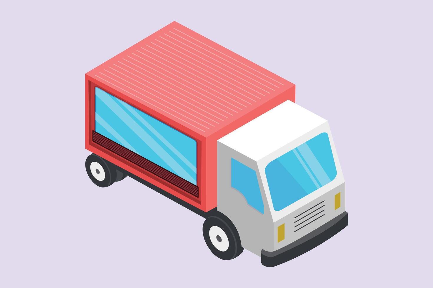 Delivery truck concept. Colored flat vector illustration isolated.