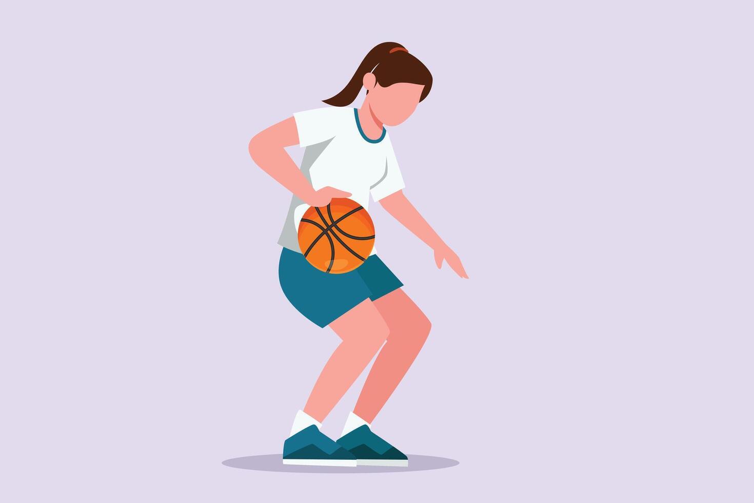 Basket ball concept. Colored flat vector illustration isolated.