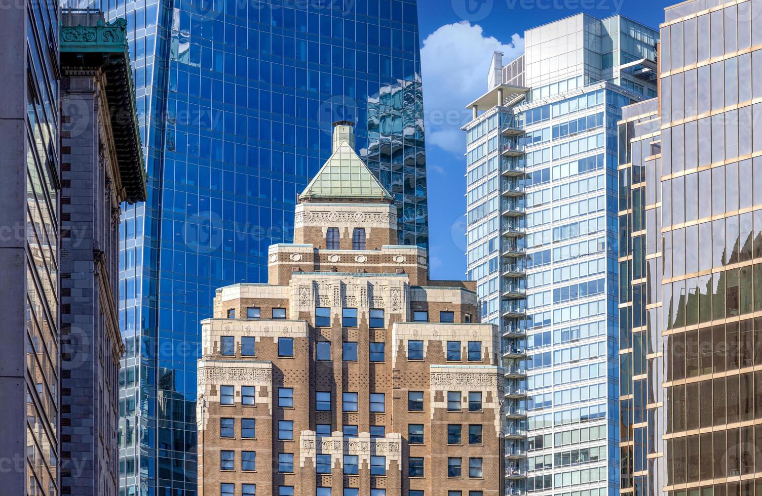 Scenic Vancouver business financial district panoramic skyline in the city downtown photo