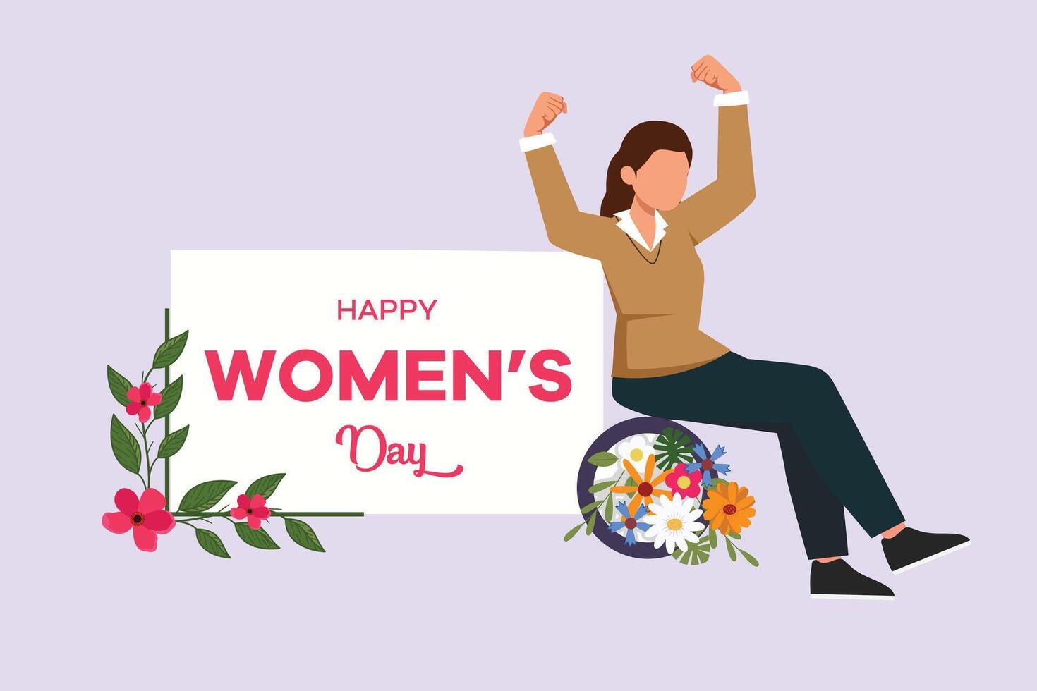 International Women's Day concept. Colored flat vector illustration isolated.