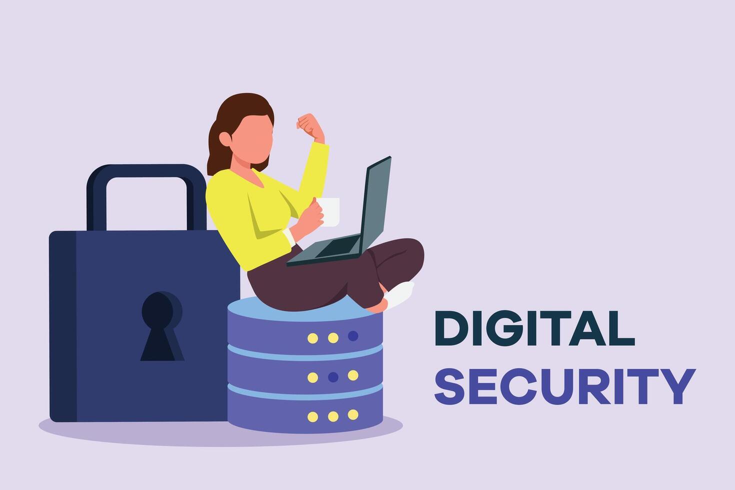 Digital Security concept. Colored flat vector illustration isolated.