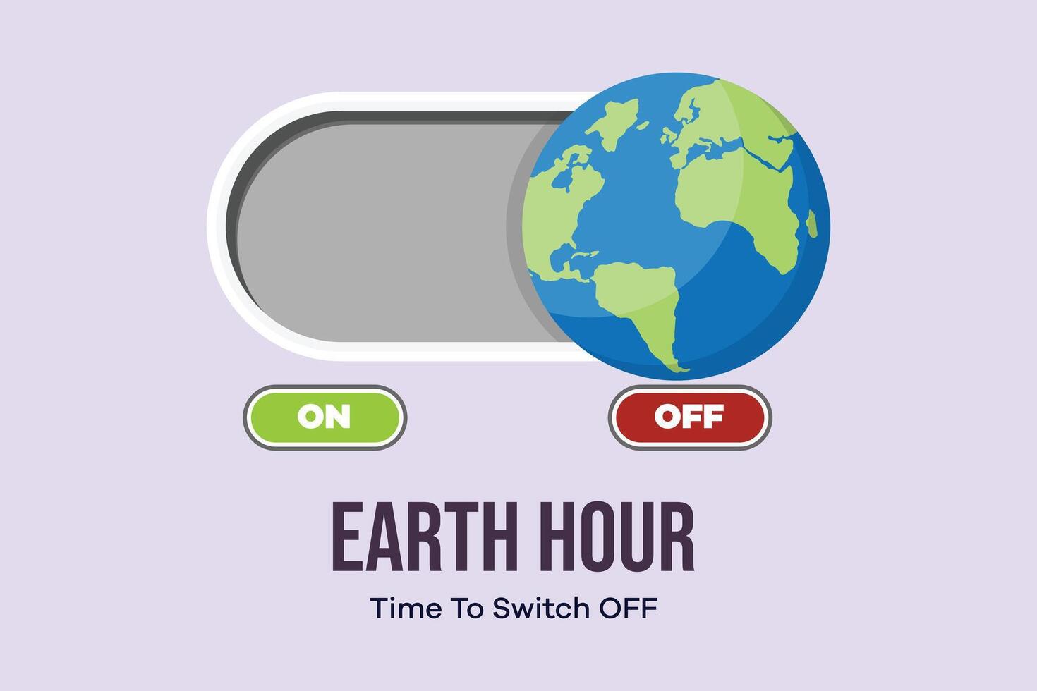 Earth Hour concept. Colored flat vector illustration isolated.