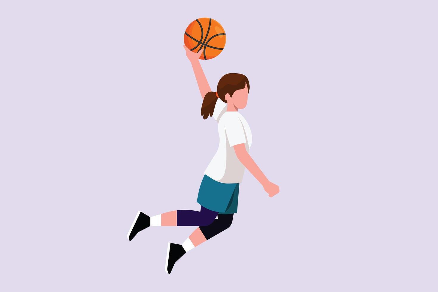 Basket ball concept. Colored flat vector illustration isolated.