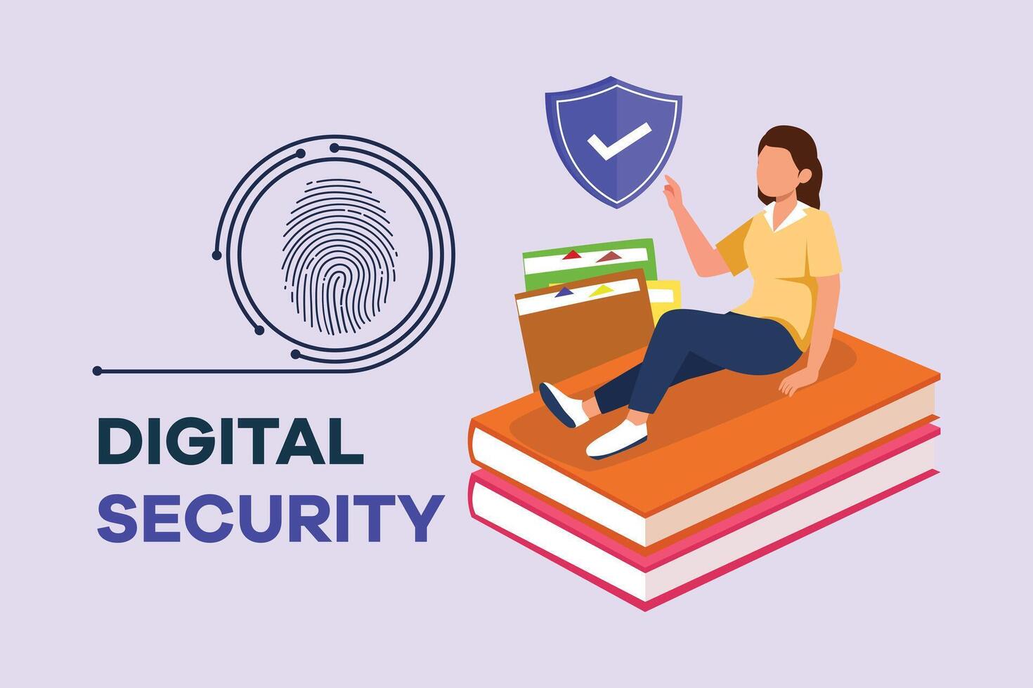 Digital Security concept. Colored flat vector illustration isolated.