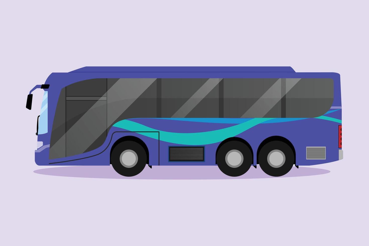 moderno autobús. tierra transporte concepto de colores plano vector ilustración aislado.