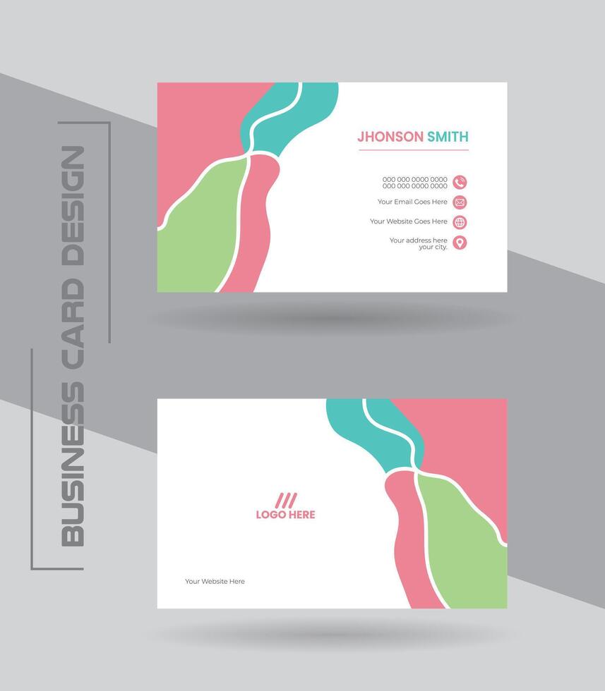 Abstract style free vector minimal business card template.