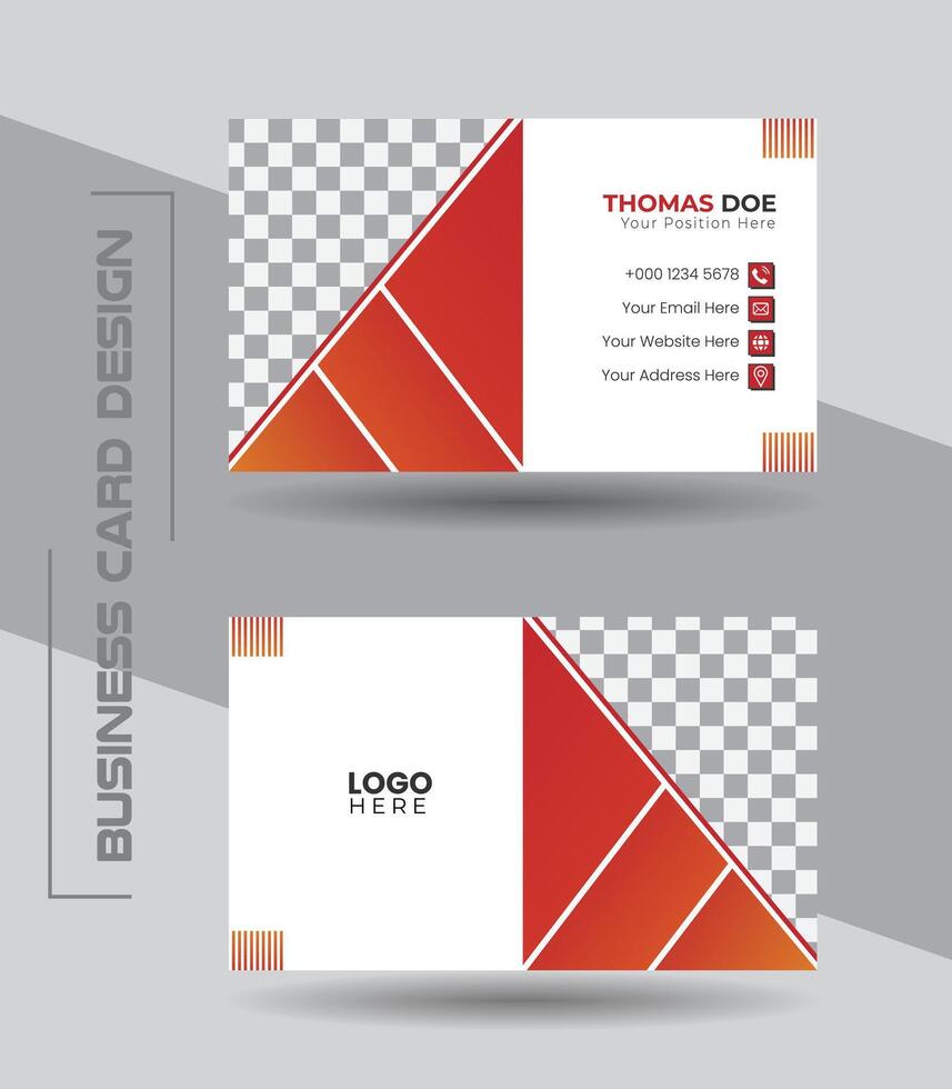 Abstract style free vector minimal business card template.