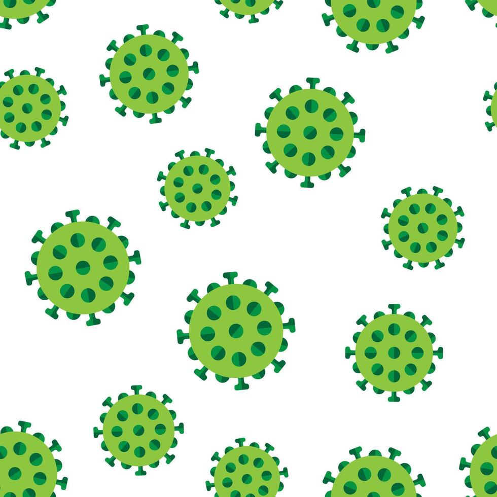 Seamless pattern of Bacteria and Viruses doodle. Microorganism. Vector illustration