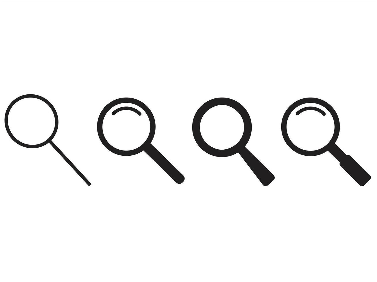 Search icon or Magnifying glass. Vector illustration.