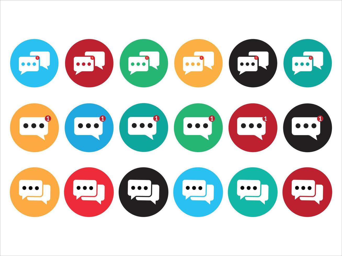 Message icon. Collection of vector symbol on white background. Vector illustration.