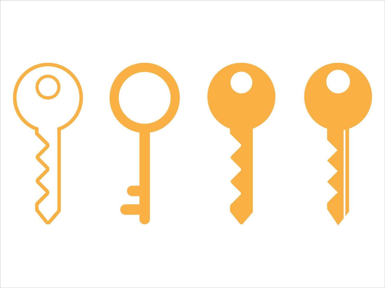 Key icon. Collection of vector symbol on white background. Vector illustration.