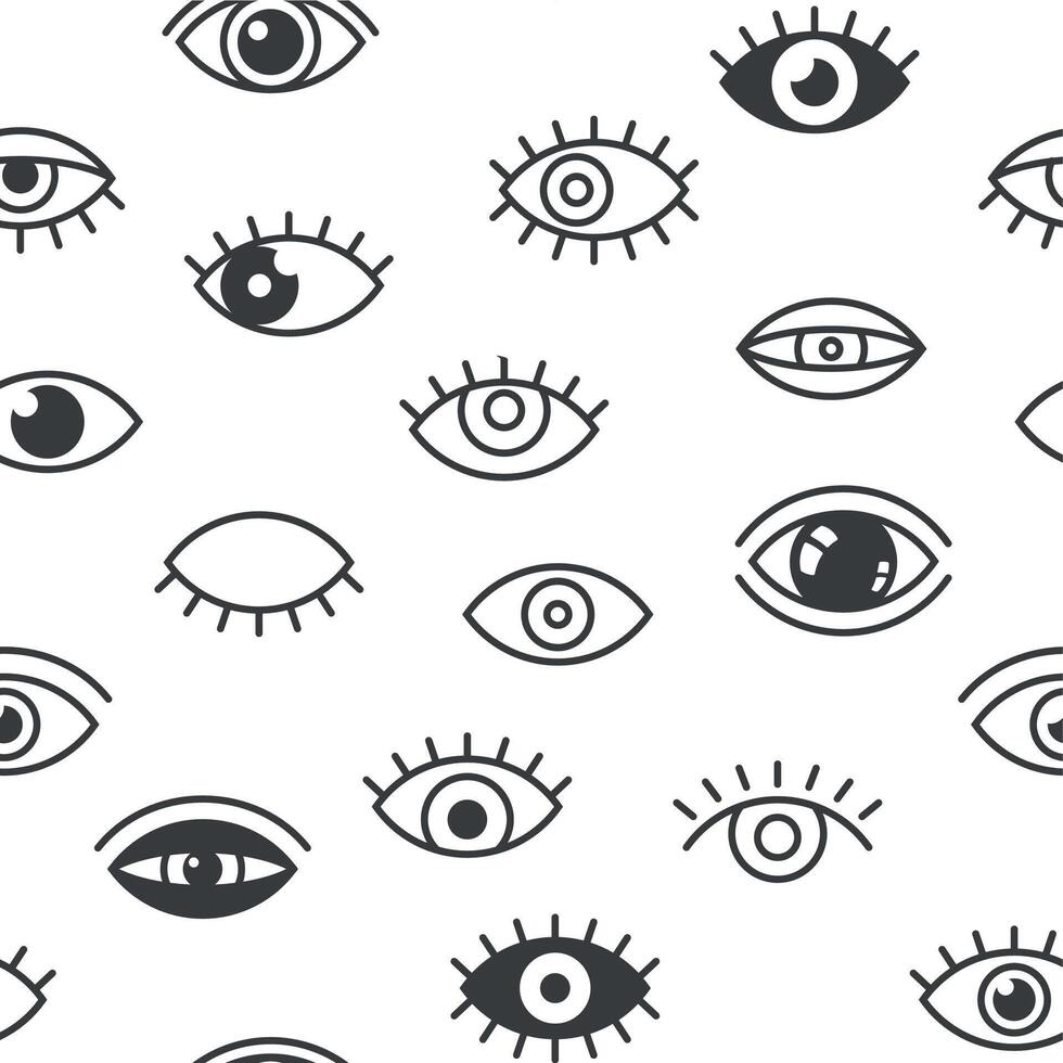 Eyes pattern. Seamless print of human eye eyelashes, modern abstract minimal background for wrapping paper fabric textile design. Vector texture