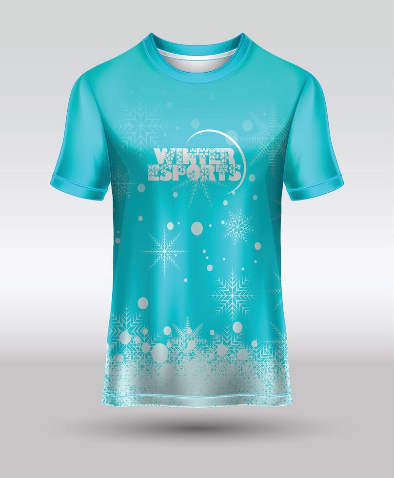 Winter T-shirt jersey Design for Sublimation Print vector