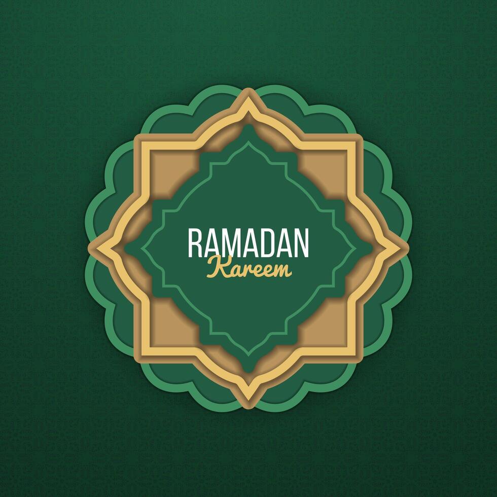 Realistic Ramadan Kareem Label Design vector