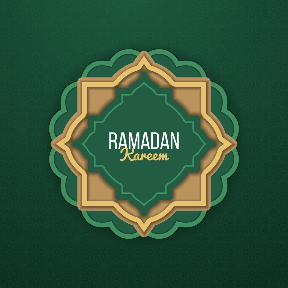 Realistic Ramadan Kareem Label Design vector