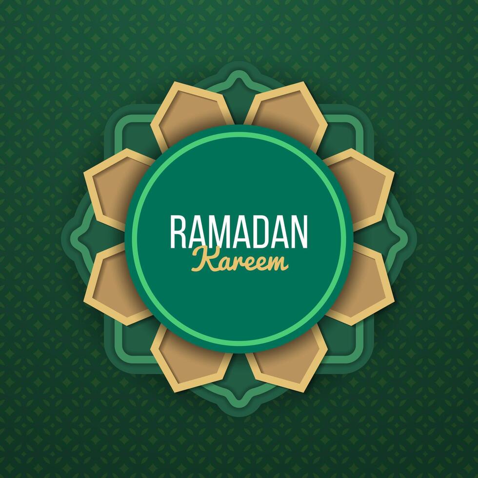 Realistic Ramadan Kareem Label Design vector