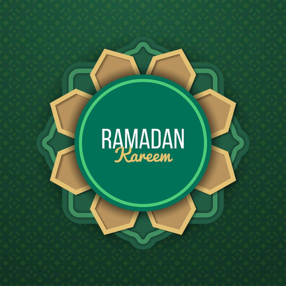 Realistic Ramadan Kareem Label Design vector