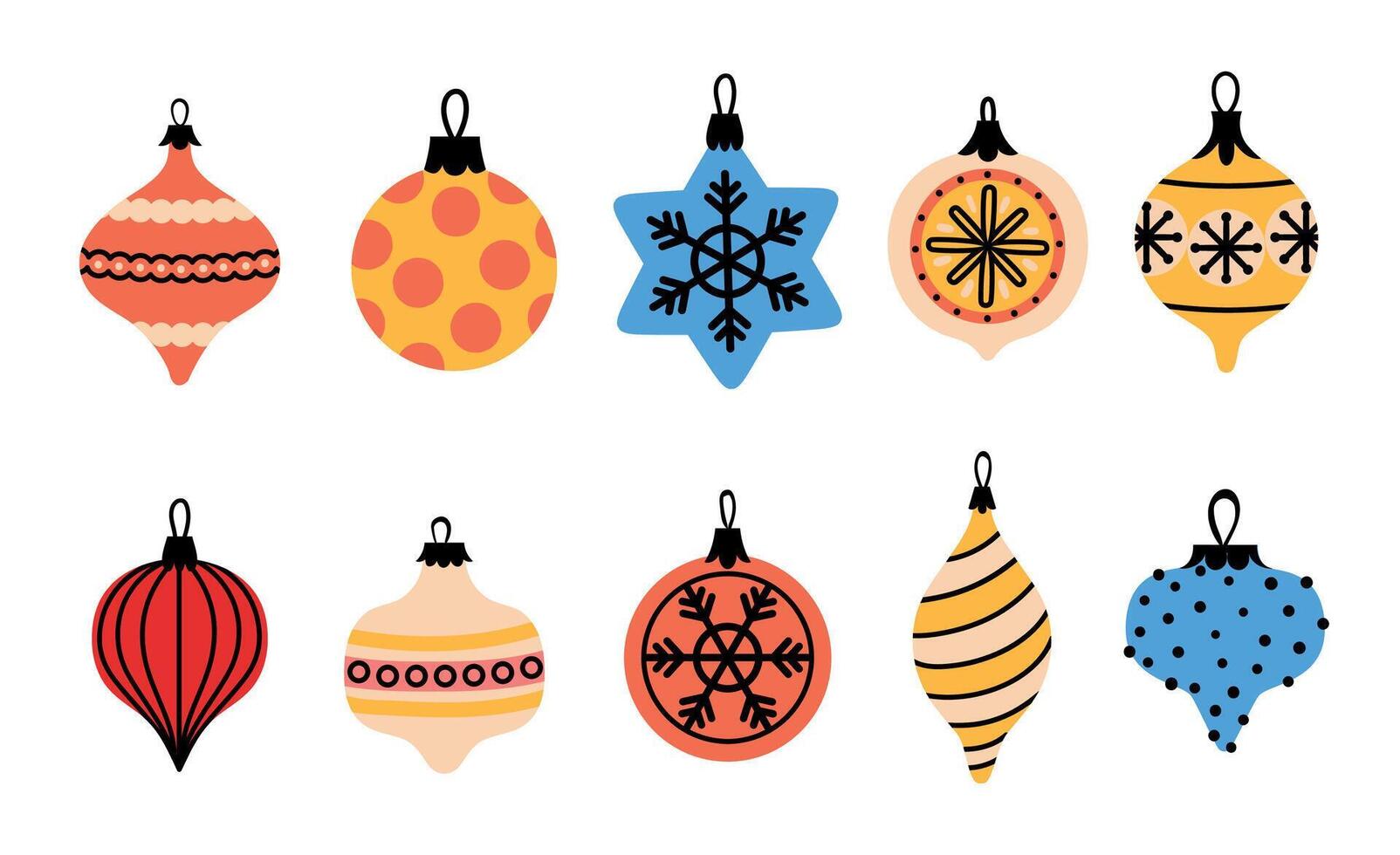 Christmas toys icon collection for decoration toys vector