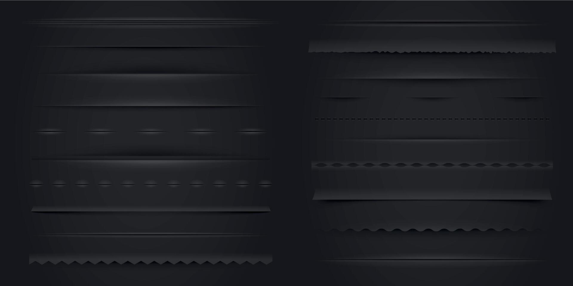 Black web dividers. Modern web frames for number and text elements, modern web page layout design banner borders. Vector set