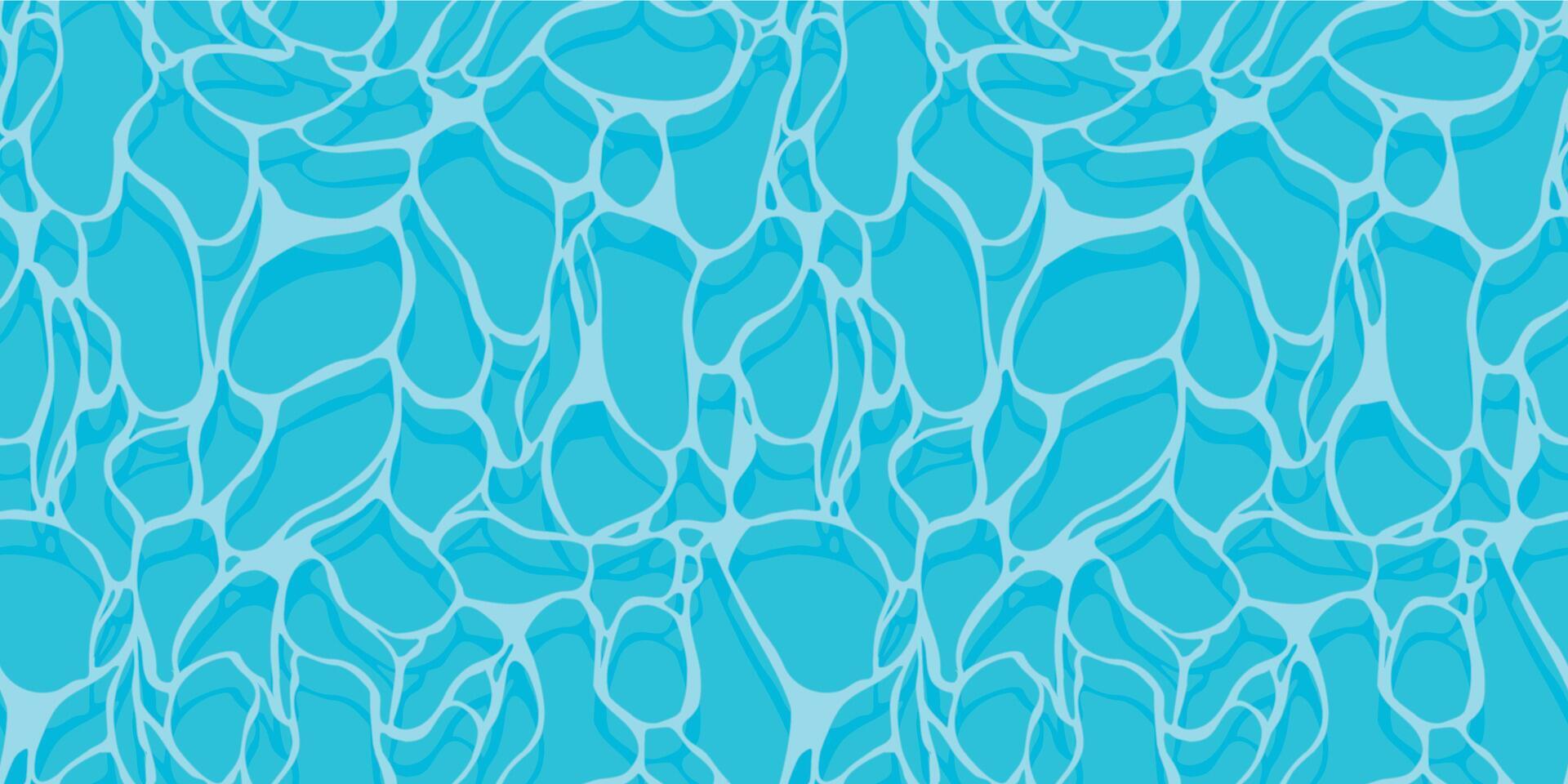 Blue pool pattern. Seamless print of water surface top view cartoon style, deep liquid aqua ripple, summer swimming background. Vector texture