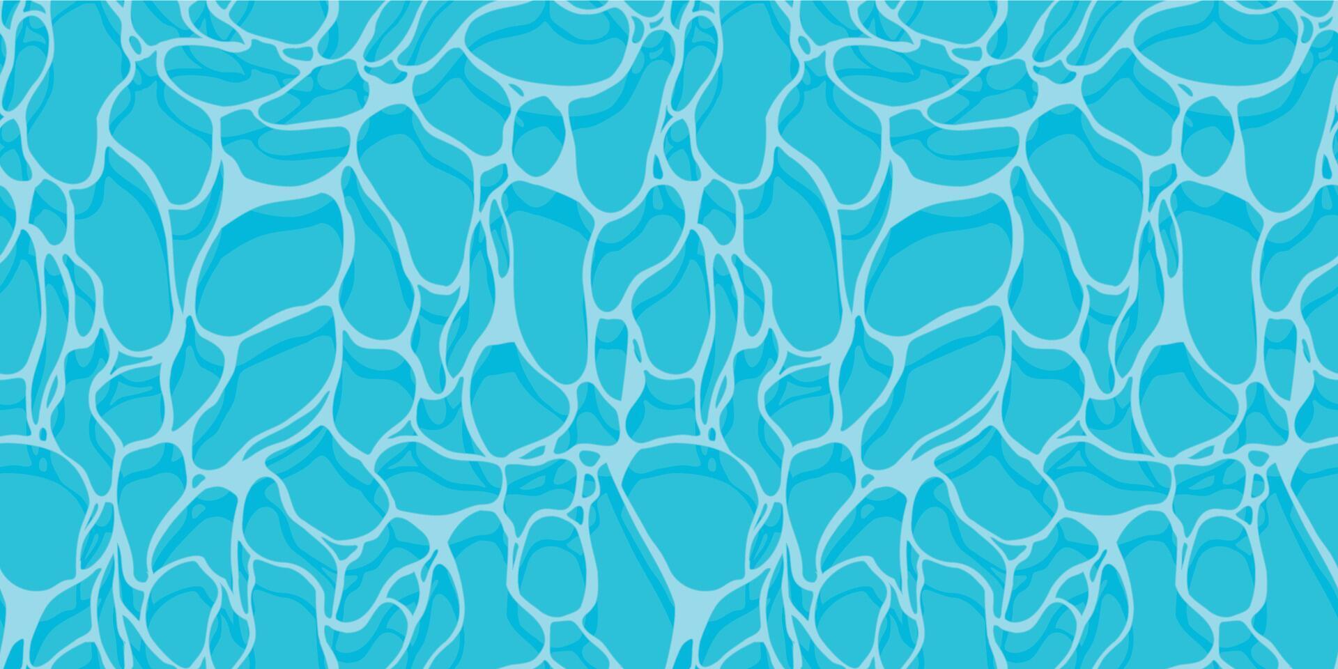 azul piscina modelo. sin costura impresión de agua superficie parte superior ver dibujos animados estilo, profundo líquido agua onda, verano nadando antecedentes. vector textura