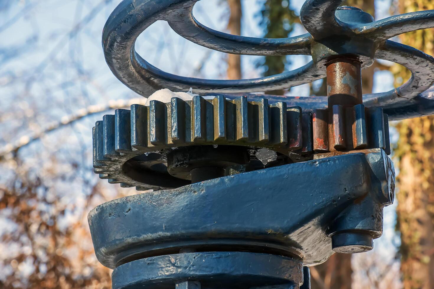 An ancient valve for water and steam. A technical monument on the slope of Mount Festung in the area of the Hohensalzburg fortress. photo